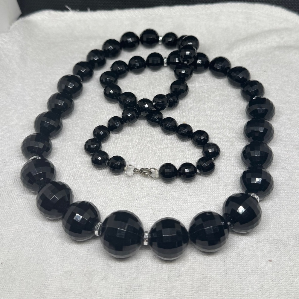 Black Beaded Necklace